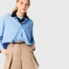 Katoenen short met plooien
