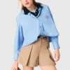 Katoenen short met plooien