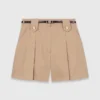 Katoenen short met plooien