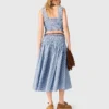 Katoenen top met smockwerk en strass