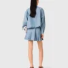 Kort denim shirt met strass