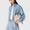Kort denim shirt met strass