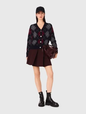 Kort vest met argylepatroon