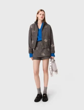 Korte broek met bloemenborduursel