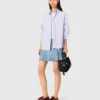 Korte denim rok met plooien en strass