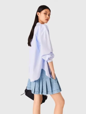 Korte denim rok met plooien en strass