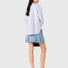 Korte denim rok met plooien en strass