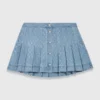 Korte denim rok met plooien en strass