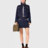 Korte denim rok met voering