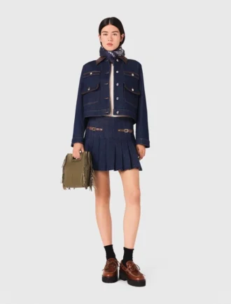 Korte denim rok met voering