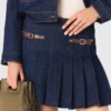 Korte denim rok met voering