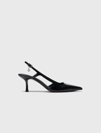 Lakleren slingback-pumps