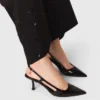 Lakleren slingback-pumps