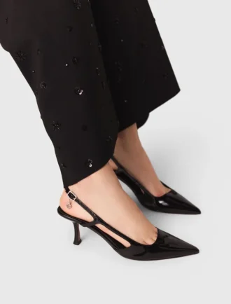 Lakleren slingback-pumps