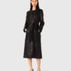 Lange leren trenchcoat