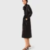 Lange leren trenchcoat