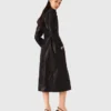 Lange leren trenchcoat