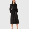 Lange leren trenchcoat