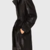 Lange leren trenchcoat