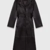 Lange leren trenchcoat
