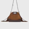 Lederen en suède Miss M Mini-tas