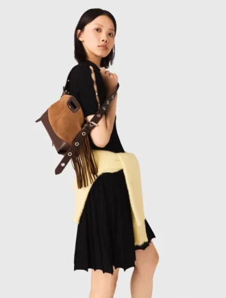 Lederen en suède Miss M Mini-tas
