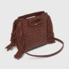 Leren M-minitas met studs