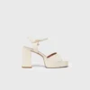 Leren plateausandalen