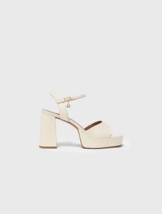 Leren plateausandalen