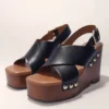 Leren plateausandalen