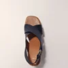 Leren plateausandalen