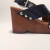 Leren plateausandalen