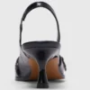 Leren pumps met bandje met oogjes