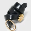 Leren riem met afneembaar sieraad