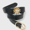 Leren riem met afneembaar sieraad