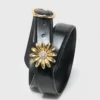 Leren riem met afneembaar sieraad