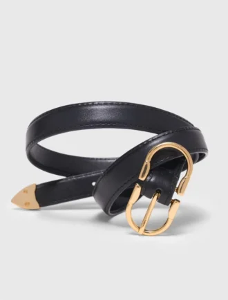 Leren riem met dubbele gesp