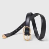 Leren riem met dubbele gesp