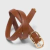 Leren riem met dubbele gesp
