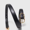 Leren riem met dubbele gesp
