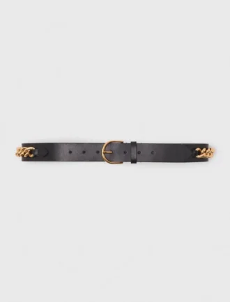Leren riem met kettingdetails