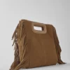 M Bag met franjes van suède