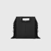 M Bag van glad leer met franjes