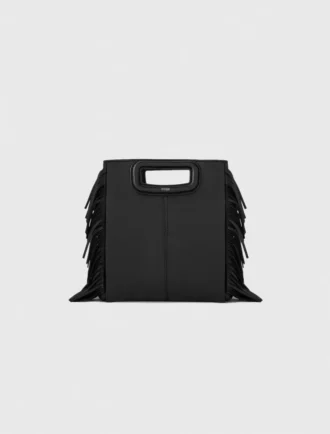 M Bag van glad leer met franjes