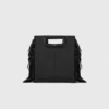 M Bag van glad leer met franjes