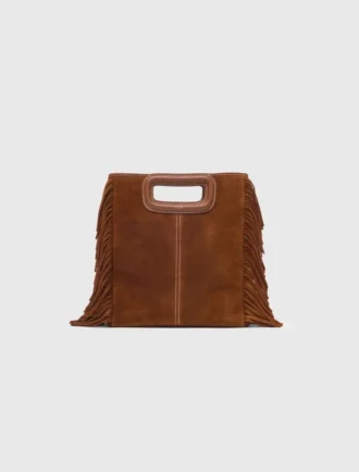 M Bag van suède met stiksels