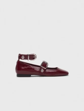 Mary Jane-ballerina’s van leer met studs