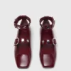 Mary Jane-ballerina’s van leer met studs