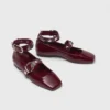 Mary Jane-ballerina’s van leer met studs