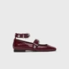 Mary Jane-ballerina’s van leer met studs
